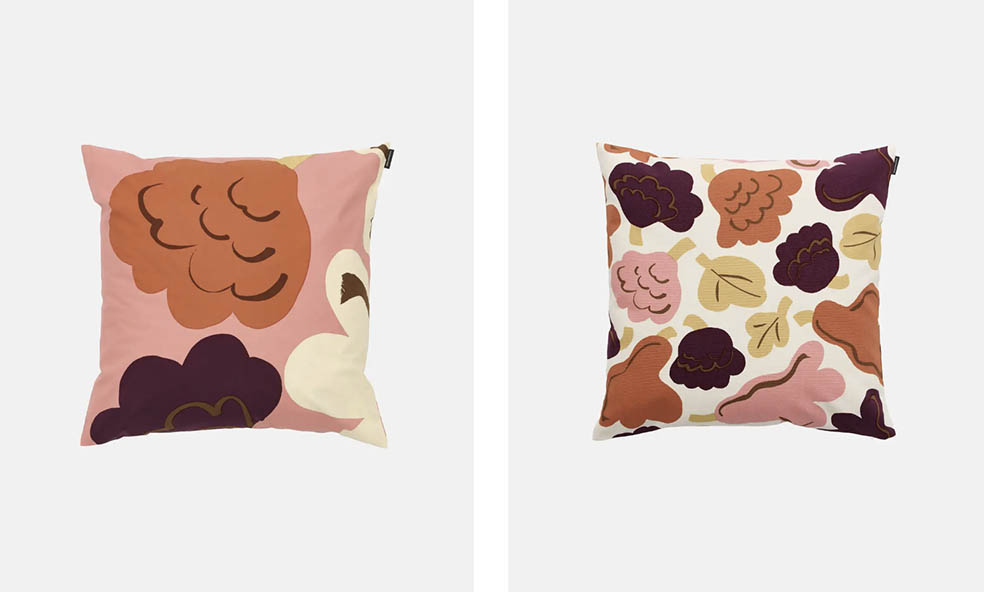 LifTe北欧の暮らし フィンランドのマリメッコ(marimekko)の新作ホームコレクション Erja Hirvi(エルヤ・ヒルヴィ)がデザインしたクカスタ クッカーン(Kukasta kukkaan) 50×50cm クッションカバー