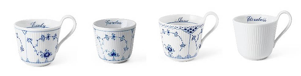 LifTe北欧の暮らし デンマークの陶磁器ブランド「ロイヤルコペンハーゲン」が8月10日から展開するカップに名前を手描きで入れるパーソナライズサービス「ロイヤル コペンハーゲン ビスポーク」