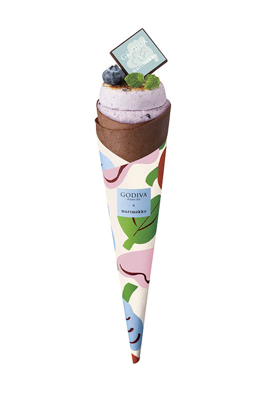 LifTe北欧の暮らし フィンランドのマリメッコ(marimekko)とコラボをするゴディバ(GODIVA)がゴディバクレープで展開するクレープ ブルーベリー クレームブリュレ