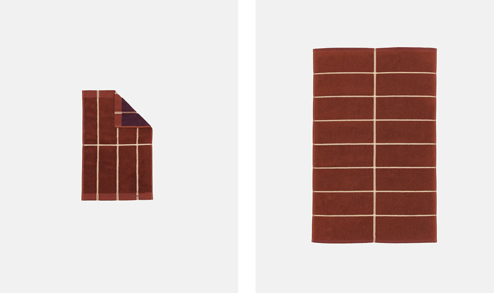 LifTe北欧の暮らし フィンランドのmarimekko(マリメッコ)が発売する秋冬の新作ホームコレクション レンガをモチーフにした「Tiiliskivi(ティイリスキヴィ)」ゲストタオルとマット